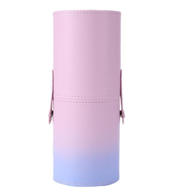 Gradient PU Leather Makeup Brush Holder Cup