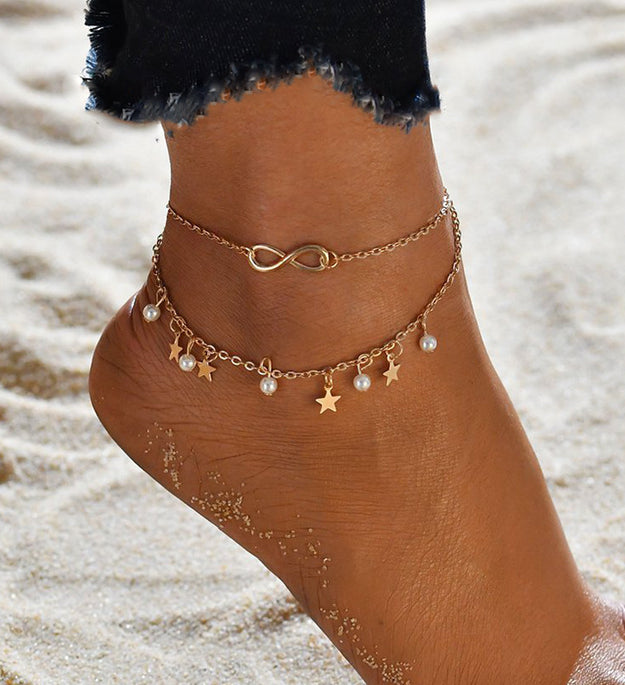 Fashion Bohemian Tassel Pearl Anklet