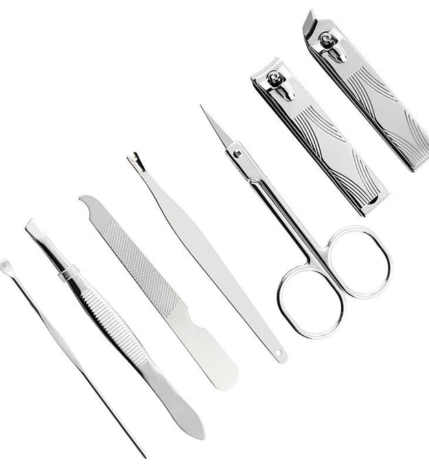 Checked pattern personal care 7-piece nail clippers