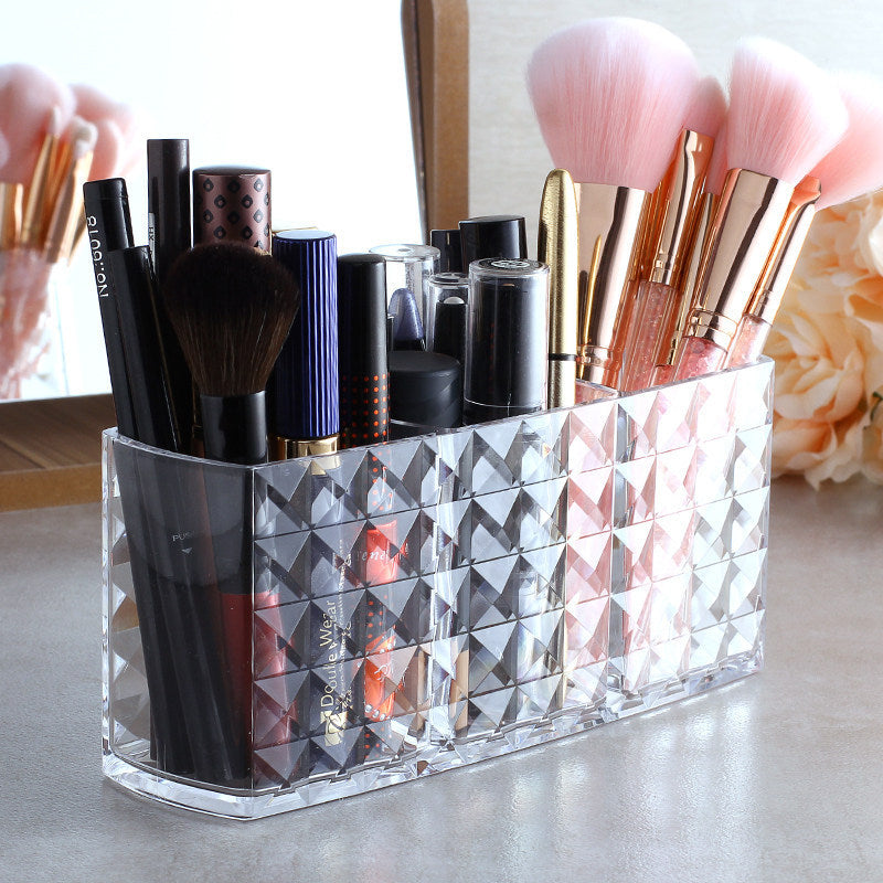 Three-grid Cosmetics Storage Box Transparent Acrylic