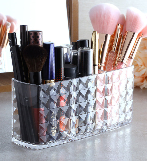 Three-grid Cosmetics Storage Box Transparent Acrylic