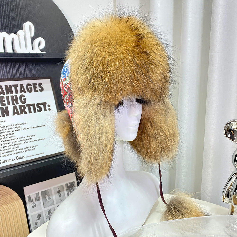 Korean Style Fox Fur Earmuffs Hat Ushanka Cute