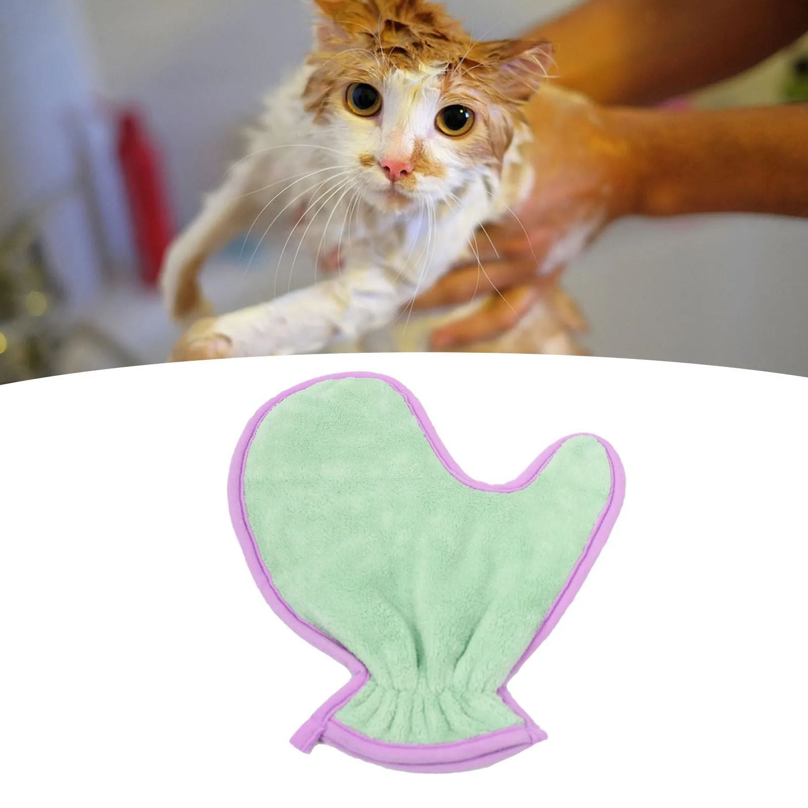 Pet Dog Bath Towel Double Sided Absorbent Fiber Gloves Cat Hygiene Supplies Soft Lightweight Plush Cleaning Towel