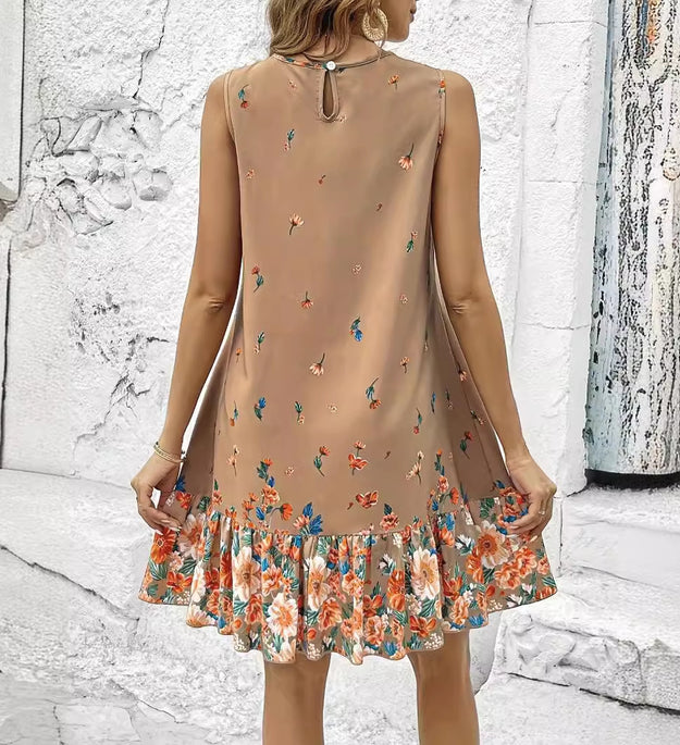 Elegant Sleeveless Positioning Print Spring And Summer Women's Clothing Dress