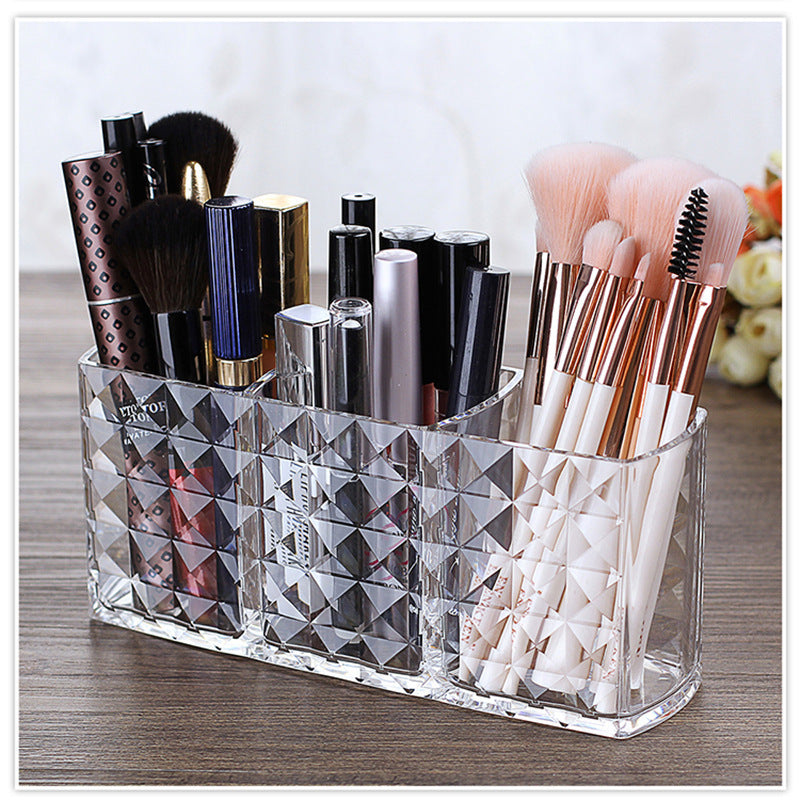 Three-grid Cosmetics Storage Box Transparent Acrylic