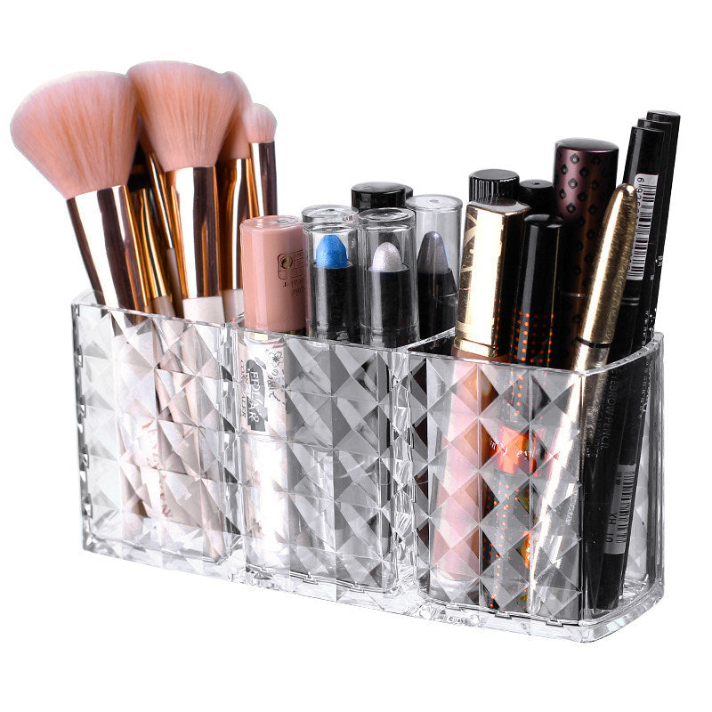 Three-grid Cosmetics Storage Box Transparent Acrylic