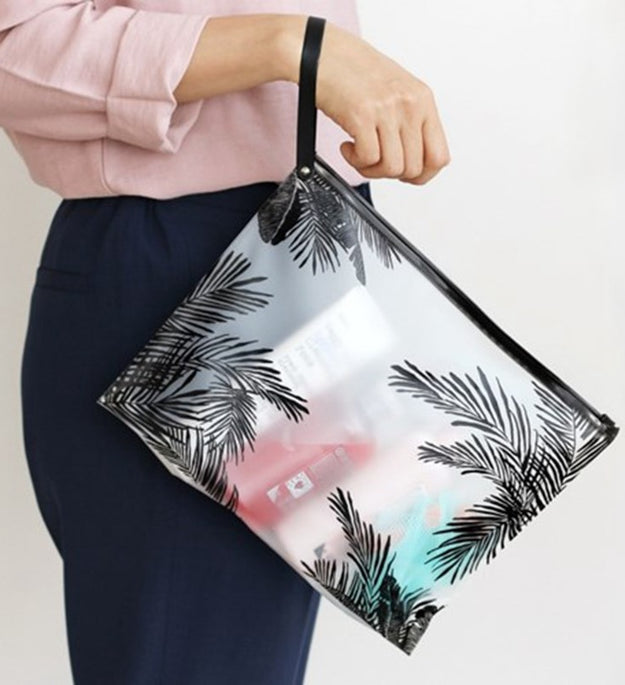 Frosted transparent cosmetic bag