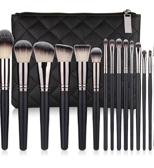 15 Makeup Brushes Set Full Set Matte Black Makeup Tools