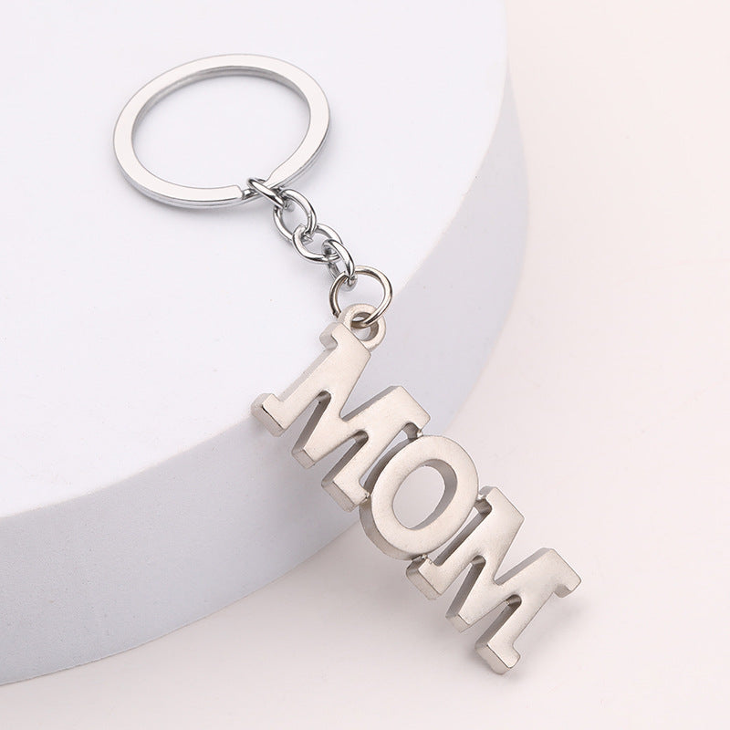 Creative Father Mother's Day Gift Zinc Alloy Letter Keychain