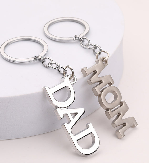 Creative Father Mother's Day Gift Zinc Alloy Letter Keychain