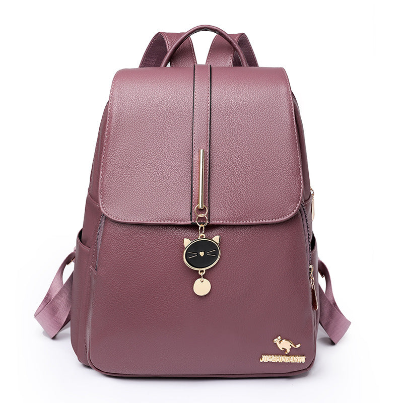 Outdoor Large Capacity New Casual Women's Soft Leather Backpack