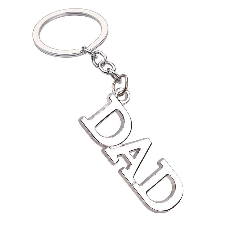 Creative Father Mother's Day Gift Zinc Alloy Letter Keychain