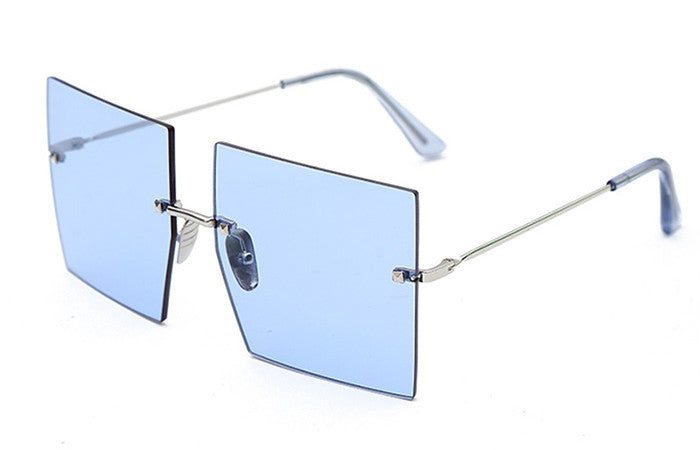 New Square Rimless Metal Sunglasses