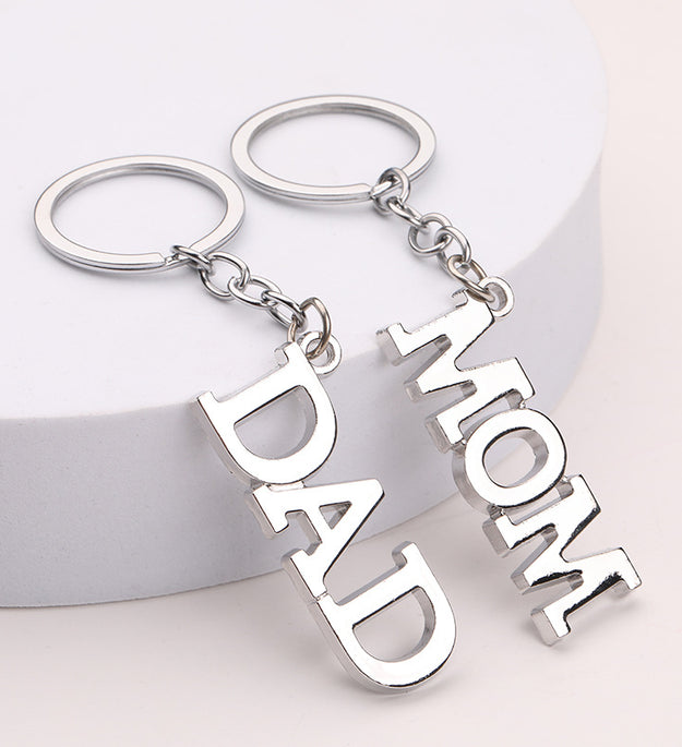 Creative Father Mother's Day Gift Zinc Alloy Letter Keychain