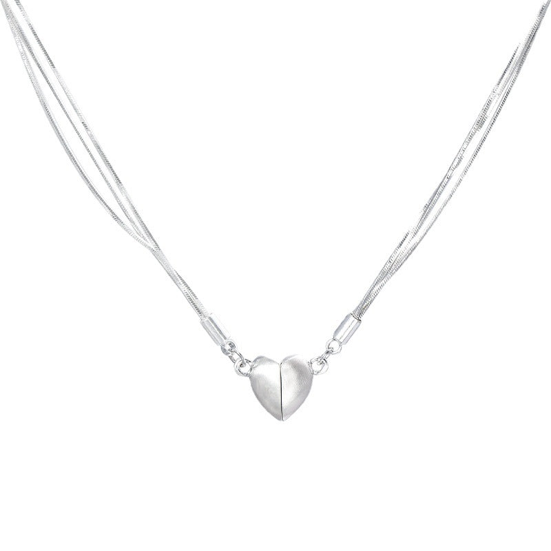 Light Luxury Minority Design Magnetic Heart Necklace