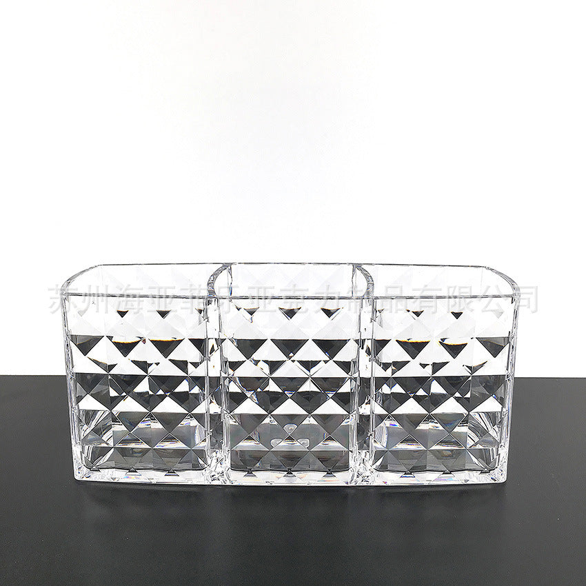 Three-grid Cosmetics Storage Box Transparent Acrylic