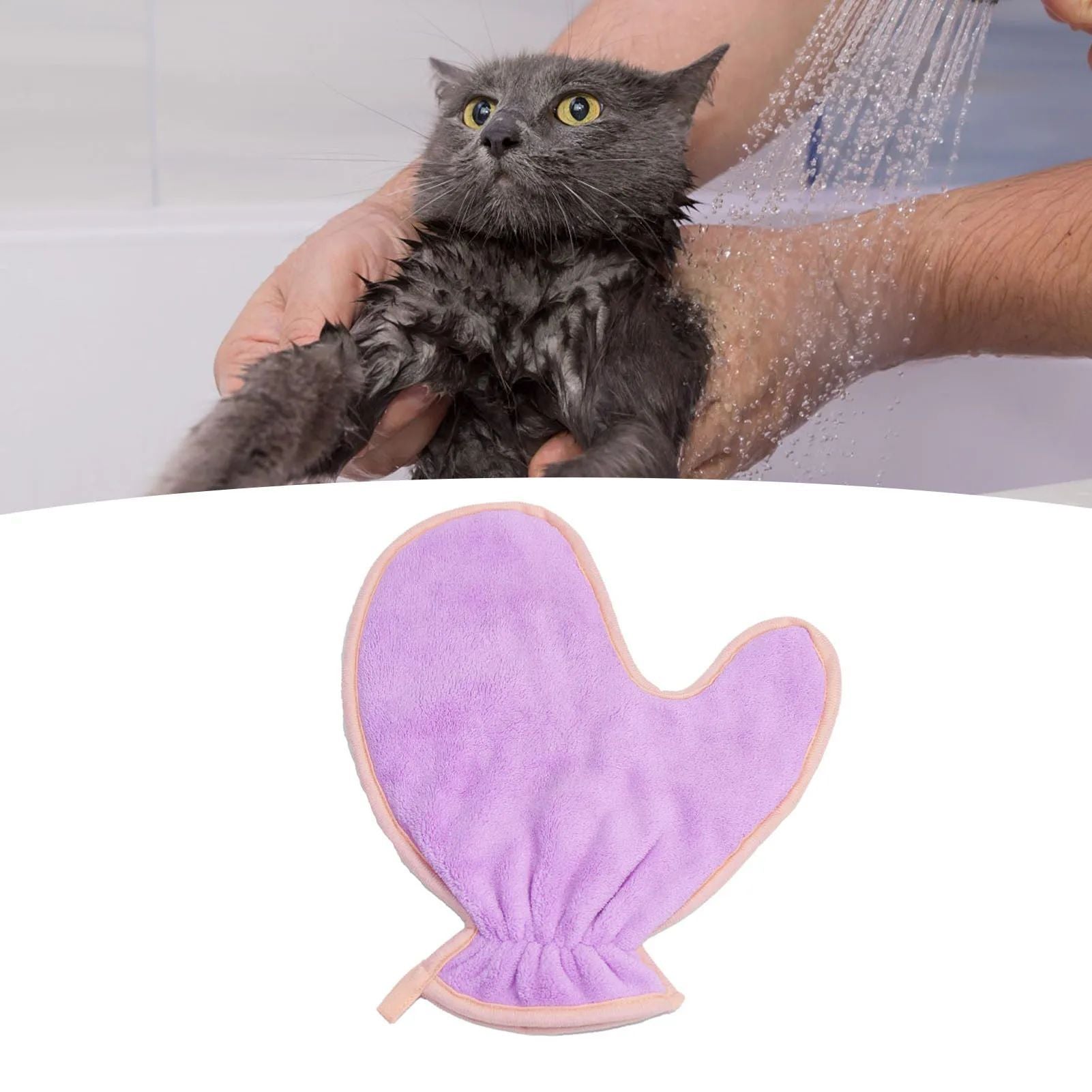 Pet Dog Bath Towel Double Sided Absorbent Fiber Gloves Cat Hygiene Supplies Soft Lightweight Plush Cleaning Towel