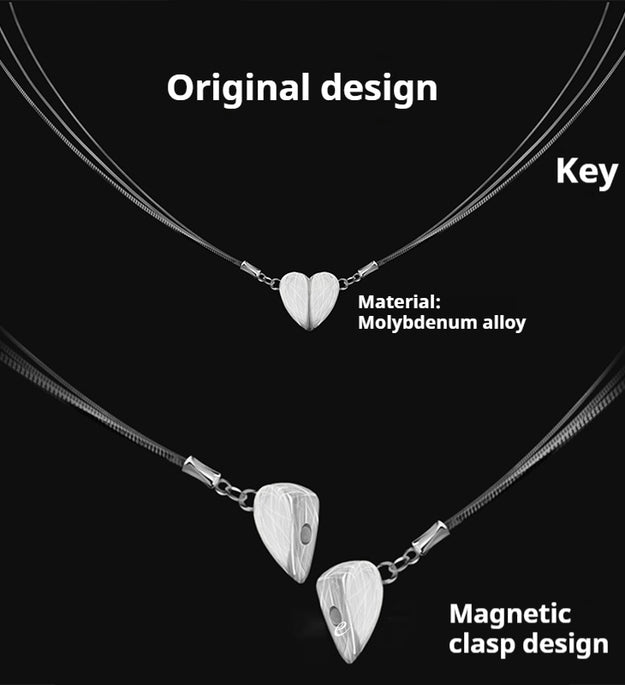 Light Luxury Minority Design Magnetic Heart Necklace