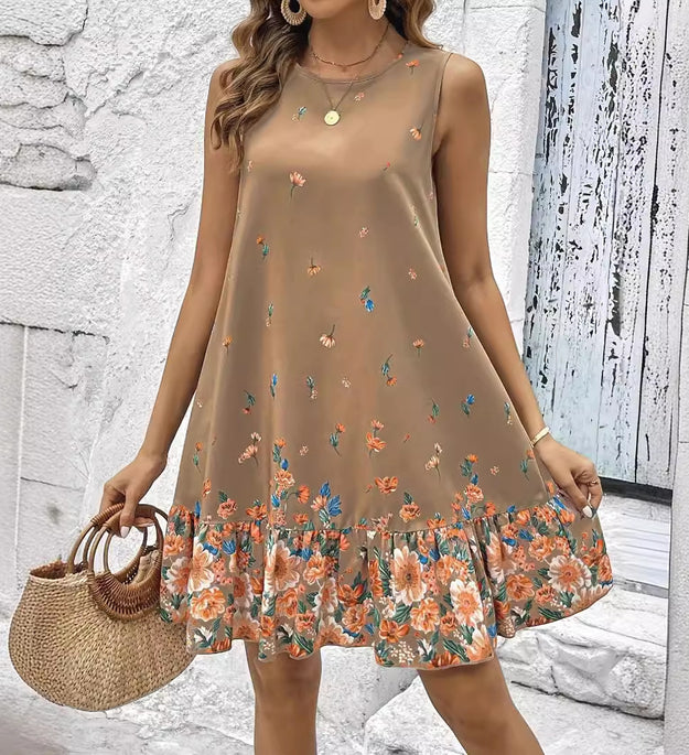 Elegant Sleeveless Positioning Print Spring And Summer Women's Clothing Dress