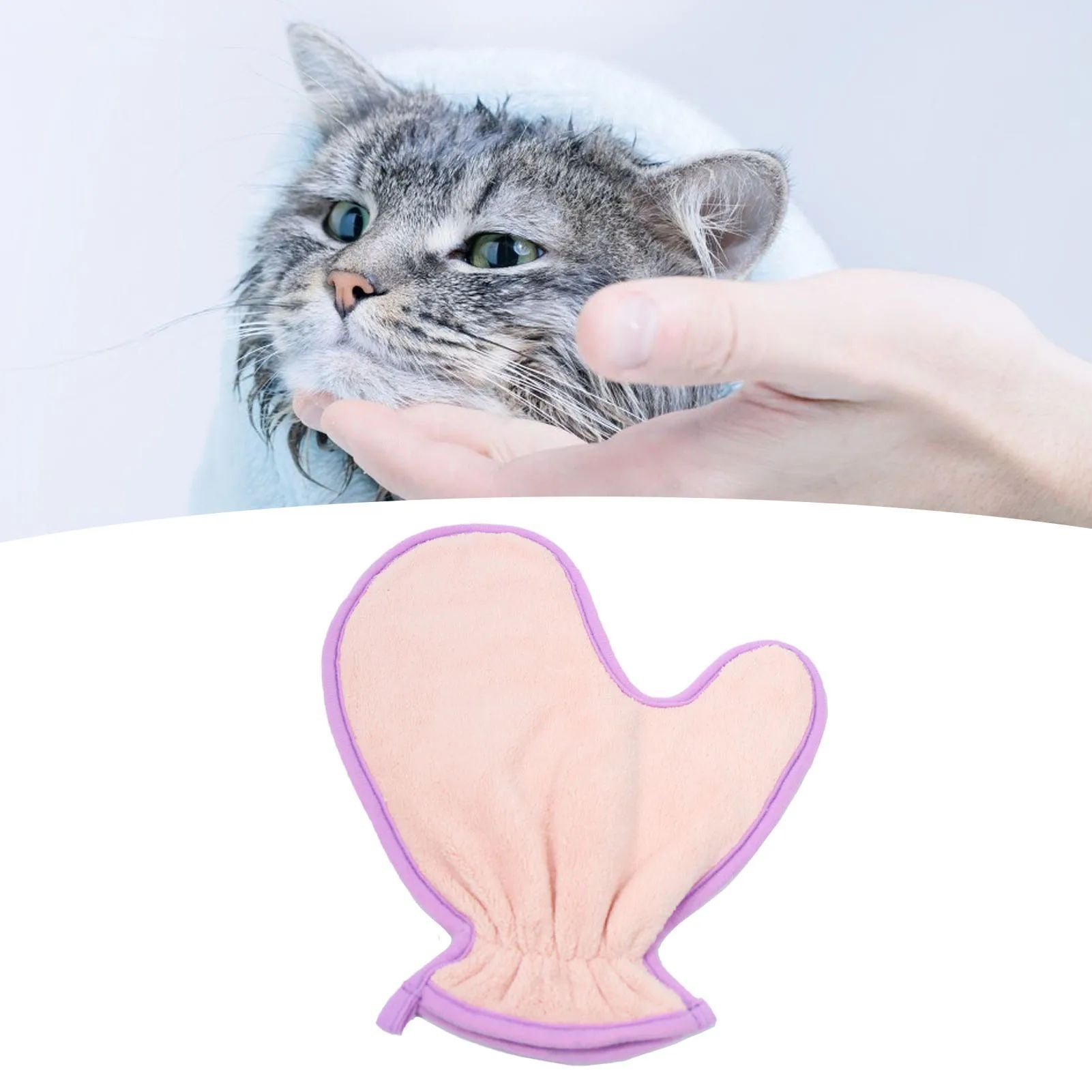 Pet Dog Bath Towel Double Sided Absorbent Fiber Gloves Cat Hygiene Supplies Soft Lightweight Plush Cleaning Towel